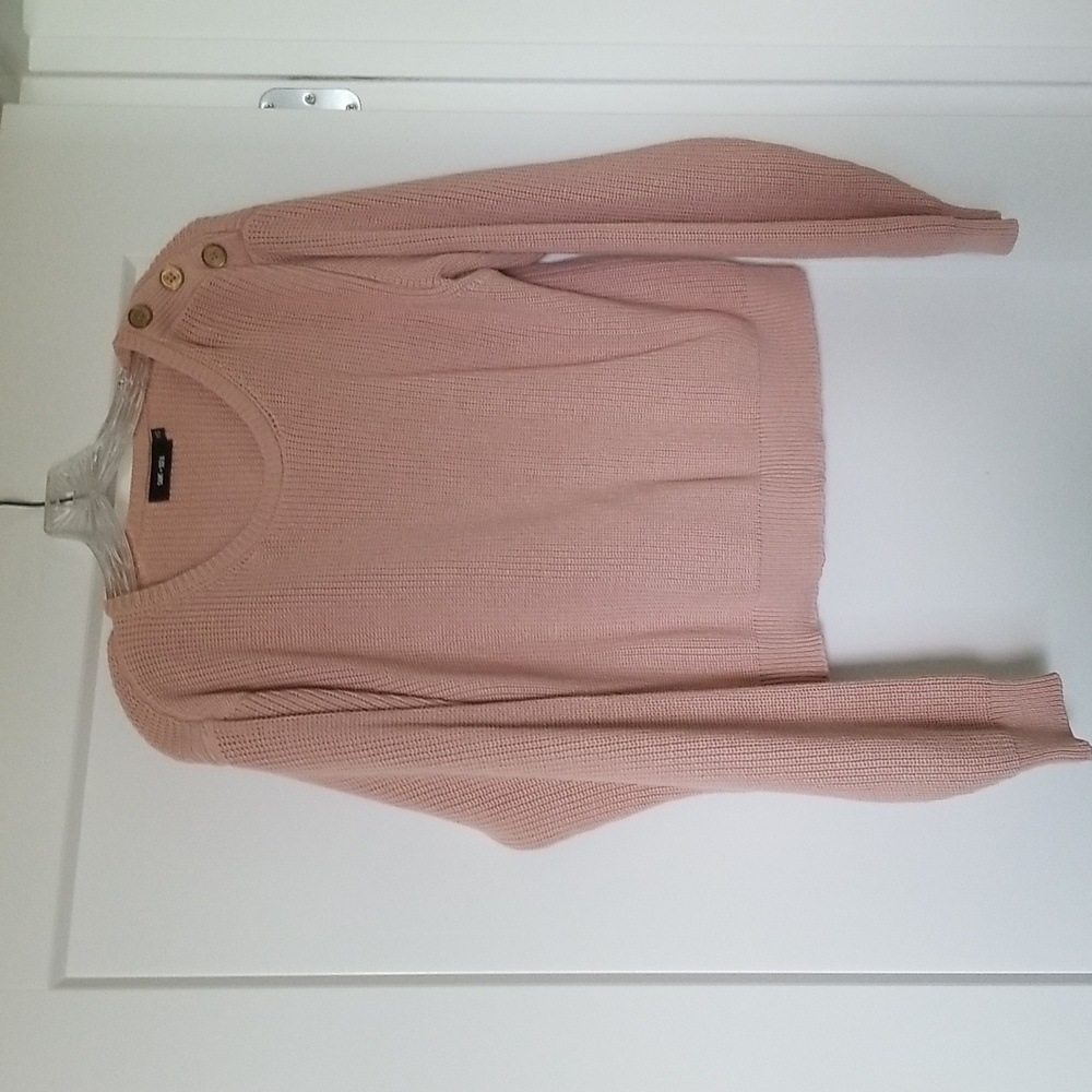 Saint + Sofia Mauve Pink Sweater with Button Accents Size XS